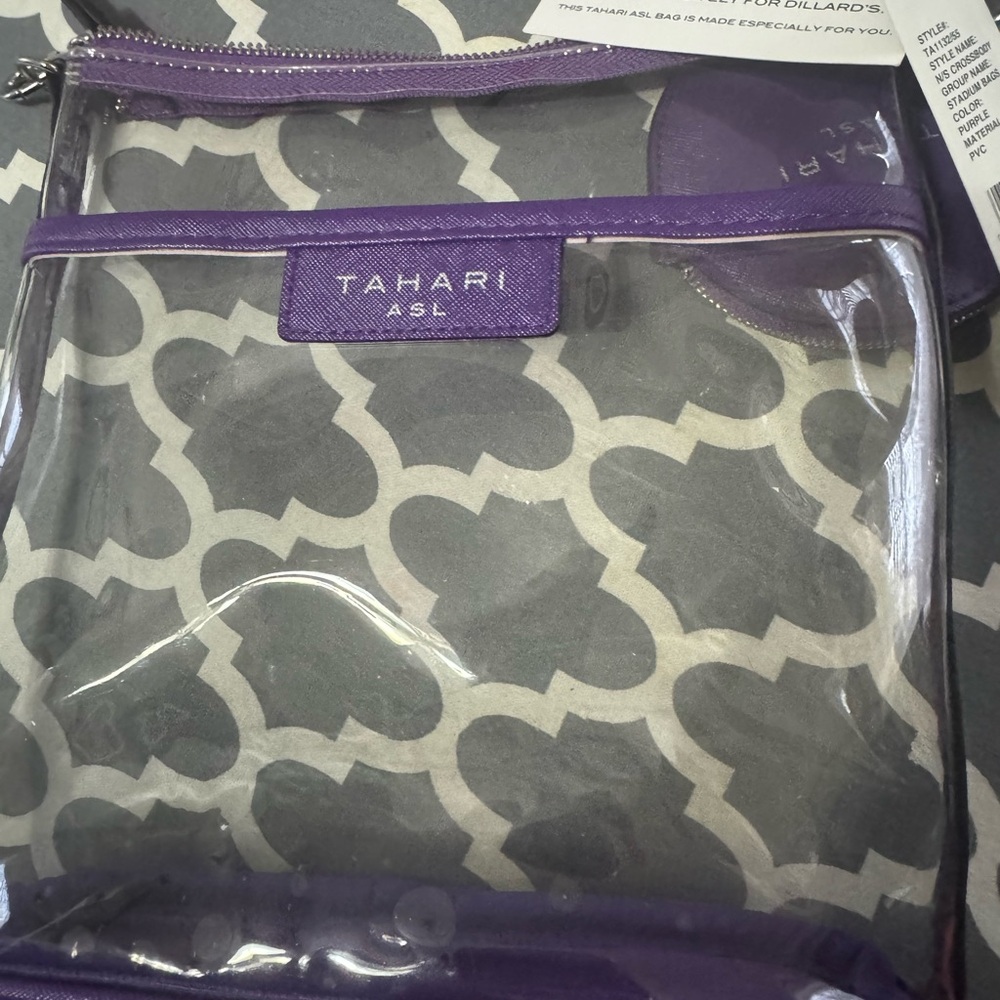 Tahari ASL Clear Purple Crossbody Bag